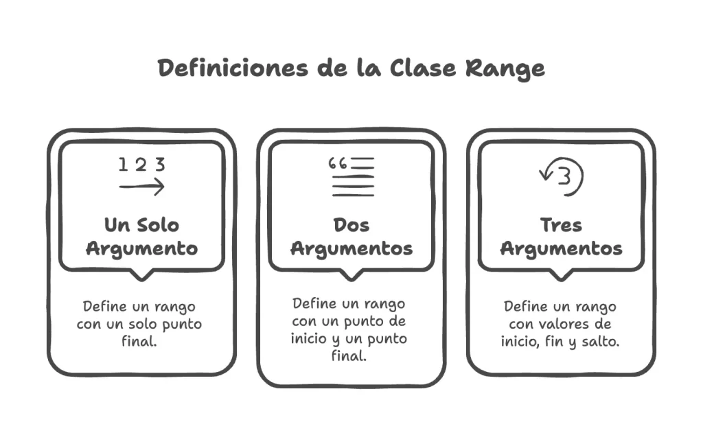 Uso de la clase range para listar los primeros 10 números impares en Python.